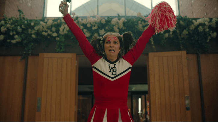 Celebrating cheer leader